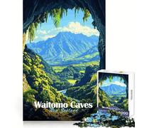 Puzzle de 1000 pièces Grottes de Waitomo, Nouvelle-Zélande pour Adolescents, thème logique et tranquillité, idéal pour Les fêtes (38x26cm)