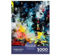 Puzzle De 1000 Pièces Grunge Hong Kong Puzzles pour Adultes pour S'amuser en Famille Cadeaux D'interaction Parent-Enfant pour Les Amis Et La Famille 52x38cm/1000pcs