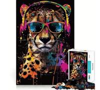 Puzzle de 1000 pièces Guépard,coloré,Bords Lisses,Jeu créatif,Jouet pour Passer Un Moment agréable,Cadeau d'anniversaire Amusant (50x75cm)