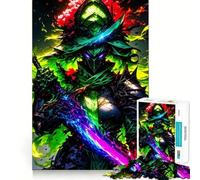 Puzzle de 1000 pièces Guerrier à l'épée Arc-en-Ciel pour Adultes,Jeu de réflexion,découpe Laser pour Un Assemblage Parfait,activité enrichissante pour Les Jours de Pluie (38x26cm)