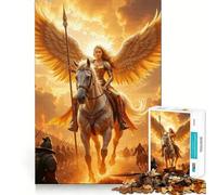Puzzle de 1000 pièces Guerrier ailé à Cheval Jeu de réflexion Amusant Conception sans Espace Emboîtement Parfait pour Les réunions de Famille (50x75cm)