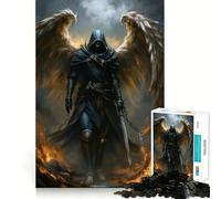 Puzzle de 1000 pièces Guerrier ailé en Armure Sombre Jeu de réflexion ludique et Stimulant Technologie de découpe Laser avancée Idéal pour Les Voyages (50x75cm)