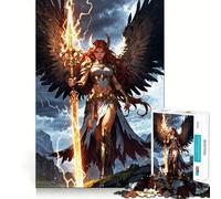 Puzzle de 1000 pièces « Guerrier angélique au bâton de Foudre »,Jeu de réflexion créatif,pièces Robustes et découpées avec précision,idéal pour Les Voyages (38x52cm)
