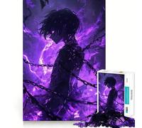 Puzzle de 1000 pièces Guerrier Anime enchaîné Ajustement Parfait Art Entraînement Mental Amusant Temps de Repos Cadeau de Noël apaisant (50x75cm)