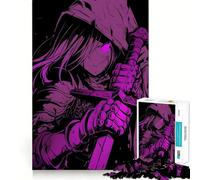 Puzzle de 1000 pièces Guerrier Anime Violet pour Adolescents, Jeu de logique et de réflexion, découpe précise, Cadeau Exceptionnel (38x52cm)