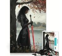 Puzzle de 1000 pièces Guerrier au Bord du lac pour Adolescents activité ludique et stimulante pour l’Esprit,Taille Uniforme,pièces précises,idéale pour se détendre en Groupe à l’intérieur (38x52cm)
