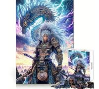Puzzle de 1000 pièces Guerrier avec Dragon et Éclair pour Adolescents Développe la logique, apaise l'esprit, Amusant et sécurisé Assemblage Parfait Idée Cadeau (38x52cm)