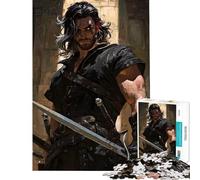 Puzzle de 1000 pièces Guerrier avec épées Art numérique pour Jeu éducatif défi et Casse-tête Cadeau de décoration Parfait pour Femmes et Hommes (Taille 50x75cm)