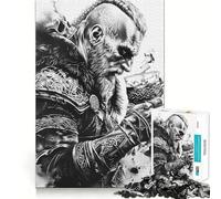 Puzzle de 1000 pièces Guerrier avec gobelet en Forme de crâne pour Adolescents Stimulation mentale Activité de découpage de Haute précision et de détente (38x26cm)