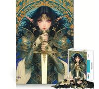Puzzle de 1000 pièces Guerrier Chevalier du Tarot pour Adolescents, idéal pour améliorer la mémoire, se détendre à la Maison, Finitions impeccables, Cadeau raffiné 50x75cm