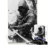 Puzzle de 1000 pièces Guerrier de l'ombre avec Katana pour Adolescents Jeu de logique Clair Loisirs faciles Découpe Parfaite Cadeau d'anniversaire 38x26cm