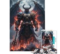 Puzzle de 1000 pièces Guerrier démon ailé en Armure Jeu éducatif Stimulant Idée Cadeau (Dimensions 38x26cm)