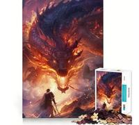Puzzle de 1000 pièces Guerrier Dragon Art Surréaliste Jeu de réflexion Découpe de Haute précision Un défi Amusant pour Passer Le Temps (50x75cm)