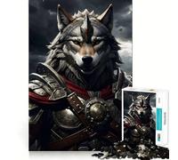 Puzzle de 1000 pièces Guerrier en Armure de Loup Exercice Mental Amusant Pièces précises et sans Couture Un Moyen captivant de Passer Le Temps (50x75cm)