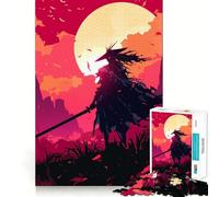 Puzzle de 1000 pièces Guerrier en Silhouette pour Adultes Jeu de réflexion et de Calme Décoration Murale épurée 38x26cm