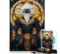 Puzzle de 1000 pièces Guerrier en vitrail pour Adolescents Jeu de réflexion Stimulant et Relaxant Découpe précise Illustration 38x52cm