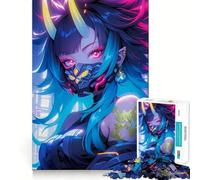 Puzzle de 1000 pièces Guerrier masqué néon pour Adolescents, Jeu de réflexion Anti-Stress, Bords précis, (38x26cm)