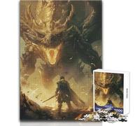 Puzzle de 1000 pièces Guerrier Monstre Dragon pour Adolescents:Un Jeu ludique et éducatif, Un Cadeau Unique pour Les fêtes Dimensions:50x75cm