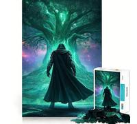 Puzzle de 1000 pièces Guerrier mystérieux Devant Un Arbre Lumineux pour Adolescents Un Jeu de réflexion Facile et Amusant, avec des découpes précises, Un Cadeau Exceptionnel (50x75cm)