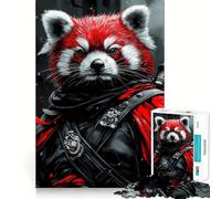 Puzzle de 1000 pièces Guerrier Panda Roux pour Adolescents, Jeu de logique et de Train, Silencieux et Amusant, découpe Nette, Joli Cadeau (50x75cm)