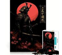 Puzzle de 1000 pièces Guerrier samouraï au Soleil Levant pour Adolescents Jeu de réflexion et de Calme Qualité supérieure Cadeau de Noël (50x75cm)