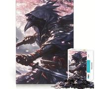 Puzzle de 1000 pièces Guerrier samouraï Corbeau et Fleurs de Cerisier pour Adultes, idéal pour stimuler la mémoire, Jouer en Groupe et créer Un Motif Surprise pour Noël (38x52cm)