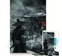 Puzzle de 1000 pièces Guerrier samouraï dans la Neige pour Adolescents, Jeu de logique, Jeu de Groupe, découpe de précision, Cadeau Original (38x26cm)