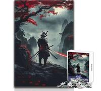 Puzzle de 1000 pièces - Guerrier samouraï dans Un Paysage de Montagne - Un Jeu de précision pour des Moments de détente paisibles et agréables - Dimensions 50x75cm