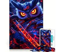 Puzzle de 1000 pièces Guerrier samouraï Hibou pour Adolescents, Jeu intellectuel, Joie familiale, découpe de qualité, Cadeau élégant (50x75cm)