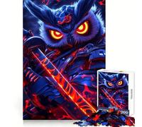 Puzzle de 1000 pièces Guerrier samouraï Hibou pour Adolescents, Jeu intellectuel, Joie familiale, découpe de qualité, Cadeau élégant (50x75cm)