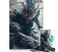 Puzzle de 1000 pièces Guerrier Samouraï Loup pour Adultes,Jeu de résolution de problèmes,qualité Professionnelle,activité de Groupe relaxante en intérieur (38x26cm)