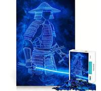 Puzzle de 1000 pièces Guerrier Samouraï Néon pour Adolescents, Jeu de logique, Divertissement Occasionnel, découpe de précision, (38x26cm)