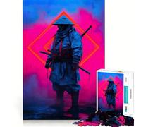Puzzle de 1000 pièces Guerrier Samouraï Néon pour Adolescents, Jeu de Réflexion, Activité à la Maison, Bordure Précise, Liste de Souhaits du Père Noël (50x75cm)