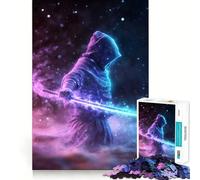 Puzzle de 1000 pièces Guerrier Samouraï Néon pour Adultes, Jeu Intelligent et Anti-Stress, Assemblage du Motif, Surprise chaleureuse (50x75cm)