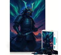 Puzzle de 1000 pièces Guerrier samouraï sous Les aurores boréales pour Adolescents, Jeu de logique et de Train, Anti-Stress, découpe Lisse, Cadeau mémorable (50x75cm)