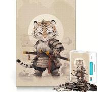 Puzzle de 1000 pièces Guerrier Samouraï Tigre pour Adultes et Adolescents, Jeu de réflexion apaisant, découpe précise, Cadeau de Noël 50x75cm
