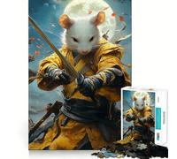 Puzzle de 1000 pièces Guerrier Souris samouraï pour Adultes et Adolescents, Jeu intellectuel, à Partager à la Maison, qualité et découpe Classiques (50x75cm)