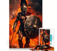 Puzzle de 1000 pièces Guerrier Spartiate en Flammes pour Adolescents, défi cérébral, Jeu d'éveil, activité à la Maison, Cadeau Original et touchant 38x26cm