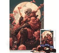 Puzzle de 1000 pièces Guerrier Squelette avec bâton pour Adolescents Stimule la mémoire Jeu apaisant Bords Nets Cadeau de Noël 38x52cm