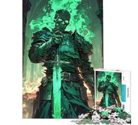 Puzzle de 1000 pièces Guerrier Squelette Difficile et Stimulant Améliore la mémoire Décoration intérieure Jouet pour Les 14 Ans et Plus 38x26cm