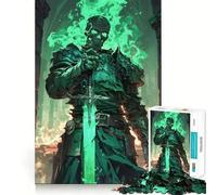 Puzzle de 1000 pièces Guerrier Squelette pour Adolescents, Jeu de réflexion, Jouet Anti-Stress, découpe soignée, Cadeau Artistique 50x75cm