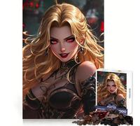 Puzzle de 1000 pièces Guerrière Blonde aux Yeux Rouges pour Adolescents, Jeu de logique et de logique, Passe-Temps Calme, Bords Lisses, Cadeau de qualité supérieure (50x75cm)