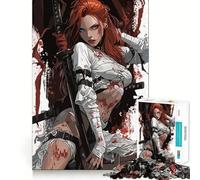 Puzzle de 1000 pièces Guerrière rousse pour Adolescents, Jeu de réflexion et de création Artistique à Collectionner (38x52cm)