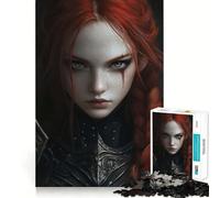 Puzzle de 1000 pièces Guerrière rousse pour Adultes, idéal pour se détendre et développer Ses capacités intellectuelles Collection d'œuvres d'art aux Bords précis (38x52cm)