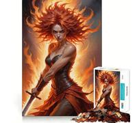 Puzzle de 1000 pièces Guerrière rousse pour Adultes, Jeu de logique Fine, Loisirs, Bords Nets, Objet de Collection (38x52cm)