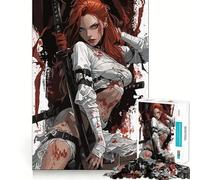 Puzzle de 1000 pièces Guerrière rousse pour Adultes, Jeu de réflexion Calme et Stimulant, pour Les fêtes (38x26cm)