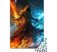 Puzzle de 1000 pièces « Guerriers élémentaires » en Papier, Jeu éducatif et Stimulant, idéal comme Cadeau de Noël (38 x 26 cm / 1000 pièces).