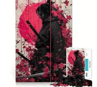 Puzzle de 1000 pièces Guerriers samouraïs dans Les cerisiers en Fleurs pour Adolescents améliore la mémoire, se détend et Offre Un Cadeau créatif aux Bords précis (50x75cm)