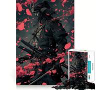 Puzzle de 1000 pièces Guerriers samouraïs dans Les cerisiers en Fleurs pour Adolescents, Puzzle Facile à Assembler et à découper, pour Noël (38x26cm)