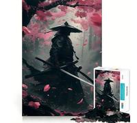 Puzzle de 1000 pièces Guerriers samouraïs dans Les cerisiers en Fleurs pour Adolescents Un Jeu Stimulant et Calme, Un Cadeau de Saison aux découpes précises (38x52cm)